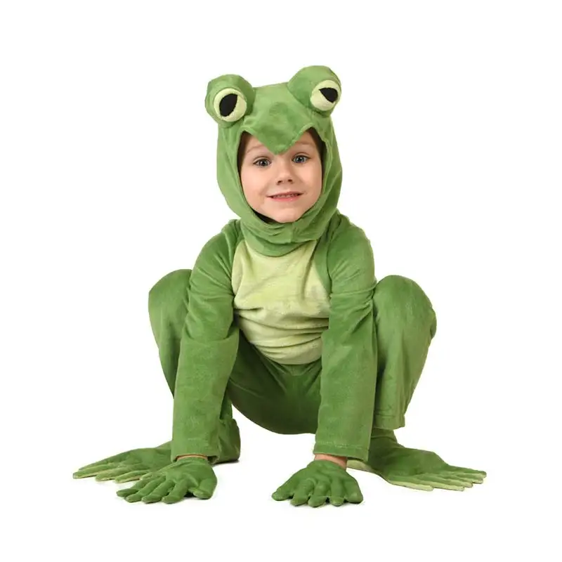 

Toddler Deluxe Frog Costume Thick Cosplay Costumes With Big Frog Eyes Winter Warm Fleece Kids Dress Up Cute Animal Clothes Baby