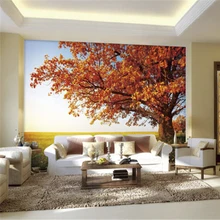 Пользовательские 3D печати DIY Ткань и текстильные обои для стен Manuel природы ткань матовый шелк для Гостиная пейзажа Sky Tree хорошее