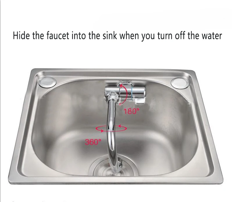  RV folding 360 Rotation Faucet Kitchen Aerator Cold & Hot Water Tap For Bathroom Deck Caravan RV Bo - 33047320155