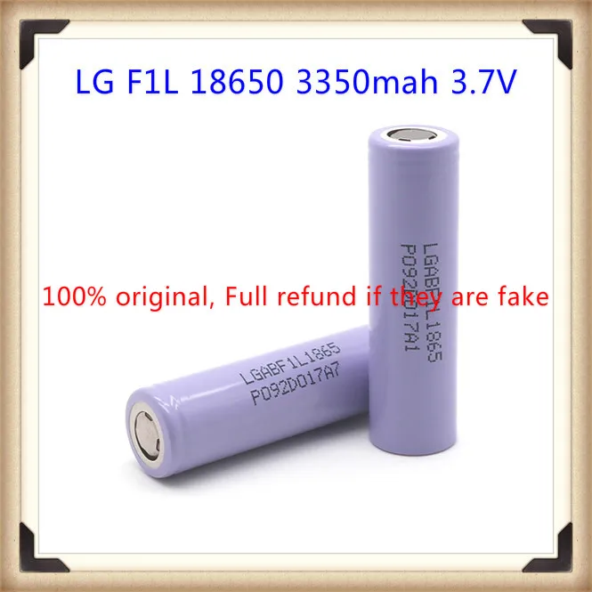 LG 18650 F1L 3350 mah 3,7 V аккумуляторная батарея с плоским верхом(1 шт