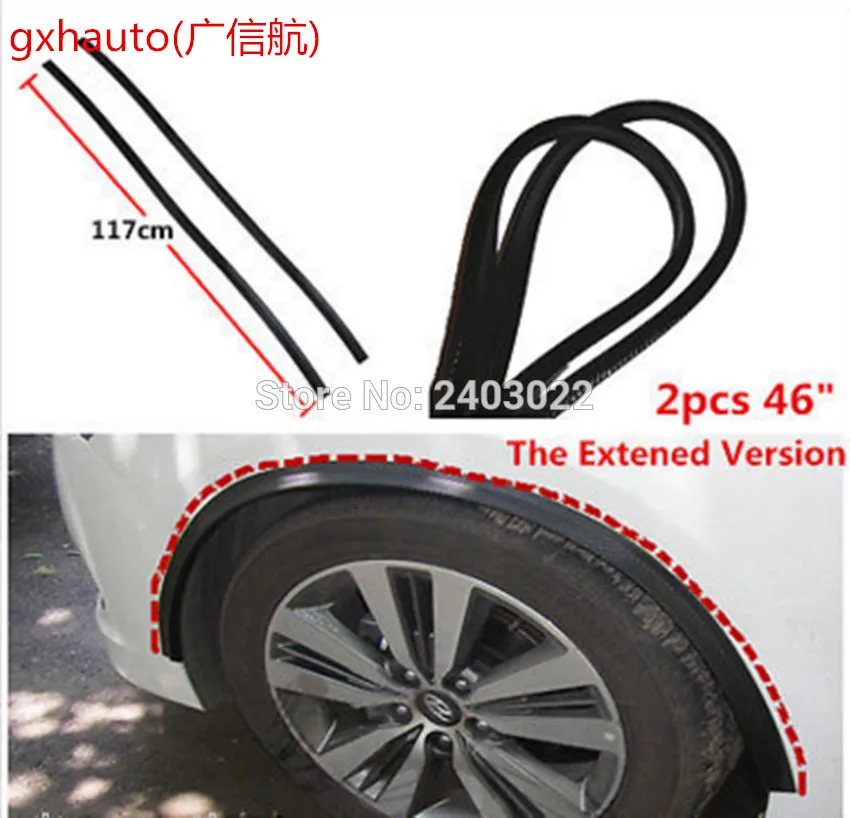 

Free shipping top racing Universal 2pcs 46'' Black Carbon Fiber Fenders Extended Size Protector Lip Wheel-arch Trim