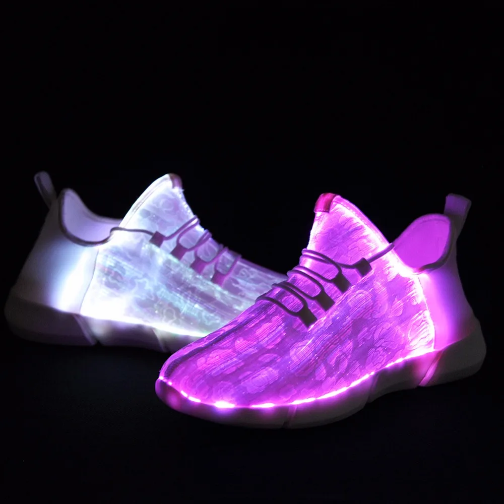 

STRONGSHEN Fashion White Led Children Shoes 2018 USB Charging Shoes With Light Up Big Kids Casual Boys&Girls Luminous Sneakers