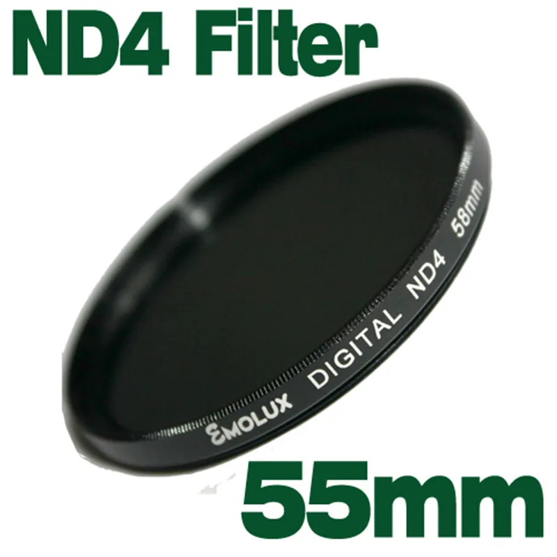 Special ND Emolux Neutral Density 55mm ND4 camera Filter for Canon