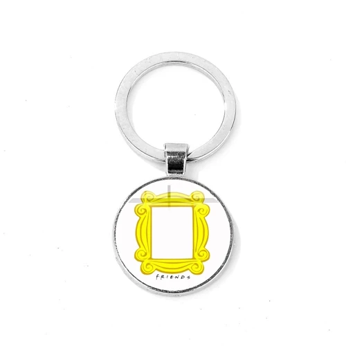 SONGDA Friends TV Show Keychain Classic Scene Central Perk Logo Glass Gem Key Ring Bag Charm Key Chain for Good Friends Trinkets - Цвет: Style 4