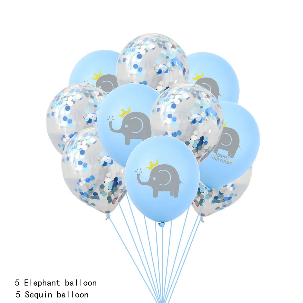 Милый голубой слон воздушные шары блесток бумажный шарик тарелки Свадьба для украшения детского душа поставки Рождественский подарок украшения дома