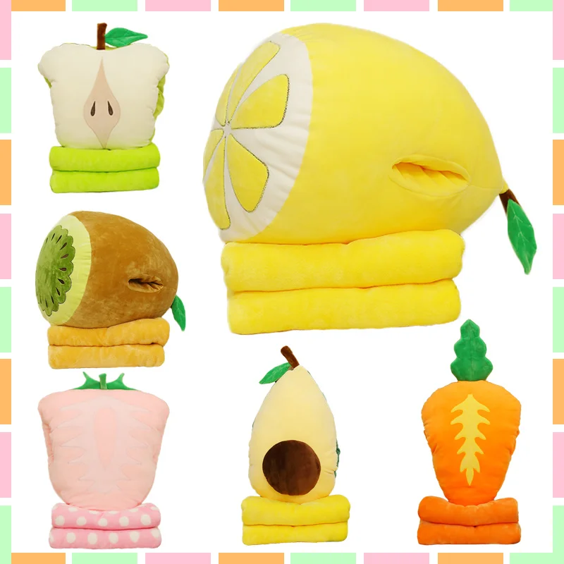 

wholesale Cartoon fruit feather cushion Cute watermelon cartoon pillow Anime toy baby kids sleep appease doll birthday/Xmas gift
