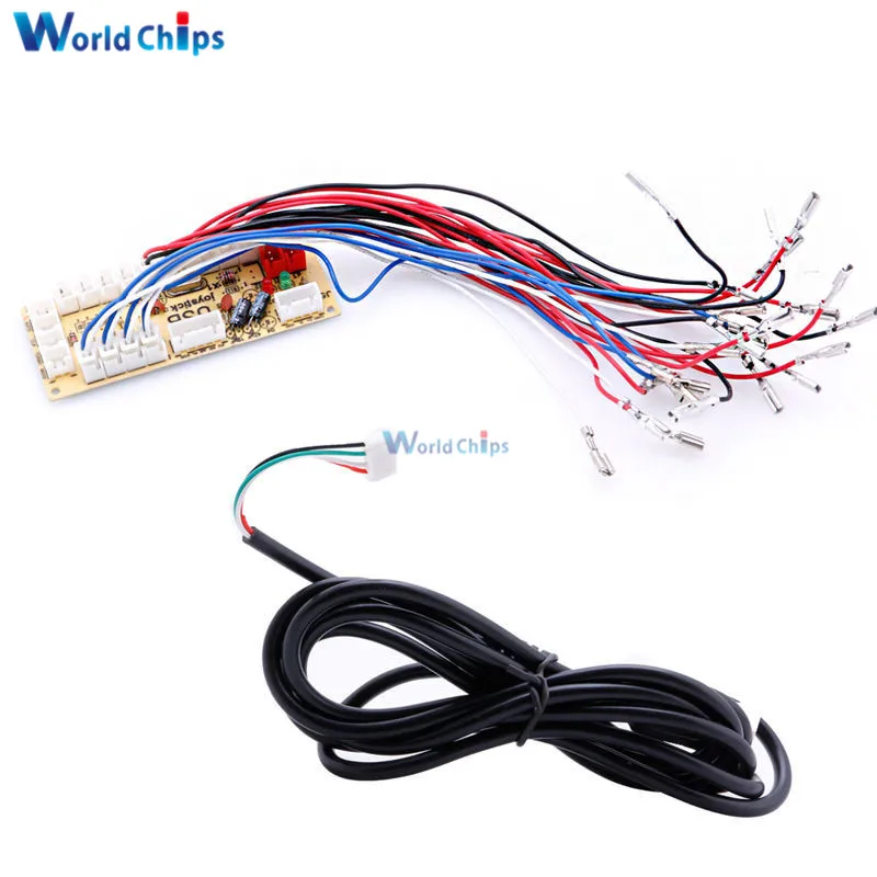 

Zero Delay Arcade USB Encoder PC to Joystick Push Buttons Wire Cables For MAME Fight Stick Control Module Board