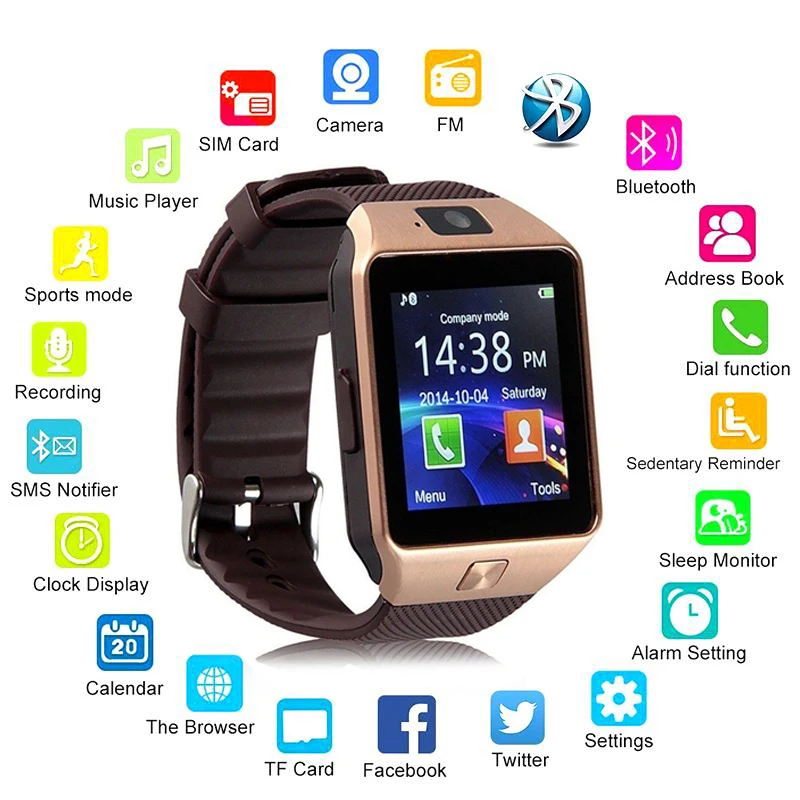 Cheap smart watch dz09 sport smartwatch 2018 phone Dz 09 reloj inteligente Wristwatch Men Android Sim Card relogio saat