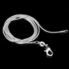 En gros 10 pièces/lot 1mm argent plaqué serpent chaîne collier 16 