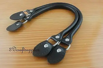 

PU leather imitation leather handle a pair purse handbag 16 1/2 inch Black CF68