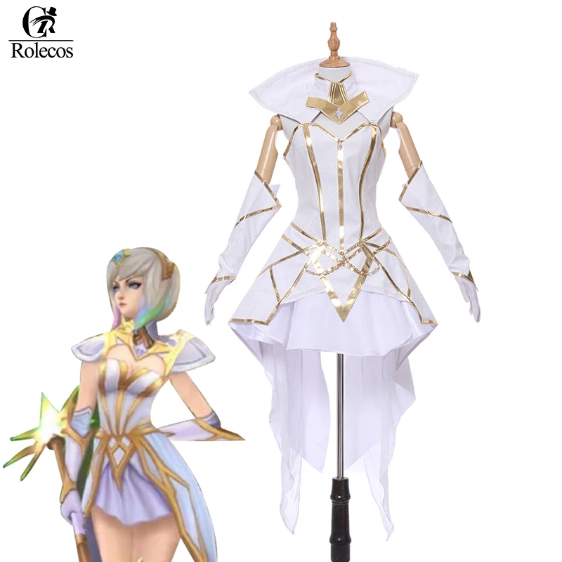 ROLECOS бренд LOL the lady of Luminosity Luxanna Crownguard Косплей Костюм светильник элемент кожи