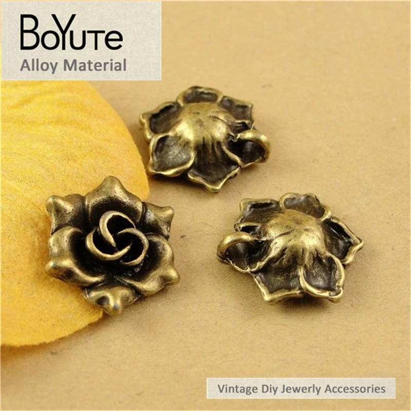 

BoYuTe (60 Pieces /lot) 17*6.3MM Antique Bronze Plated Zinc Alloy Charms Rose Vintage Style Diy Jewelry Making Accessories