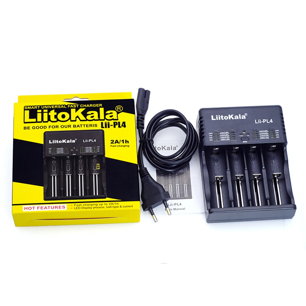 LiitoKala Lii-PL4 18650 26650 21700 4 слота Портативный Путешествия перезаряжаемые литиевые батареи зарядное устройство