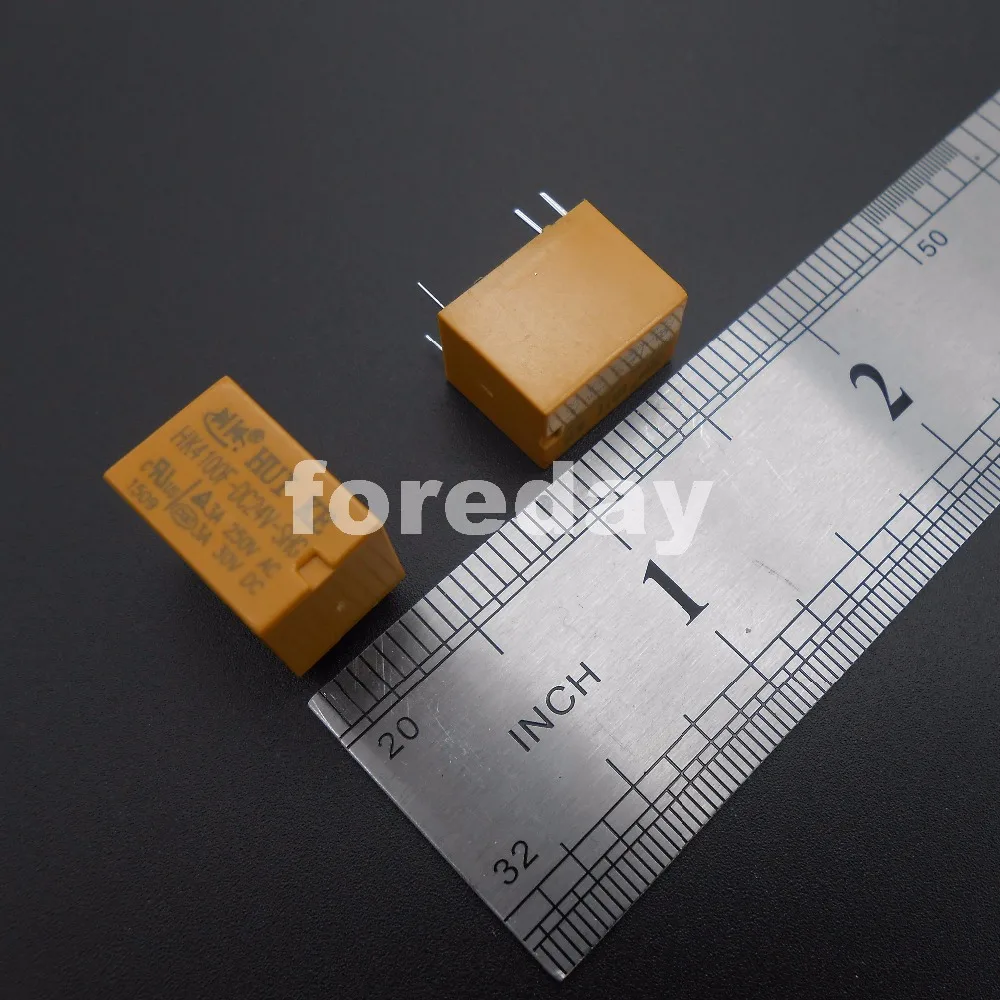 100 шт. Новинка желтое реле мощности 6 PINS HUI KE HK4100F DC24V SHG 3 5 12 24V В постоянного тока в 24 *