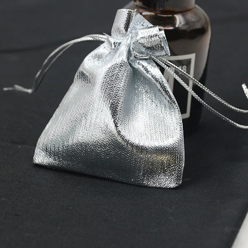 Buy 10pcs/lot Silver Gold Color Drawstring Pouch Bag