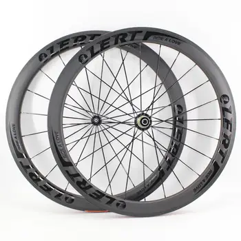 

Brand New glossy black LERT 50mm Road bicycle matte 3K full carbon fibre bike clincher tubular rims carbon wheelsets Free ship