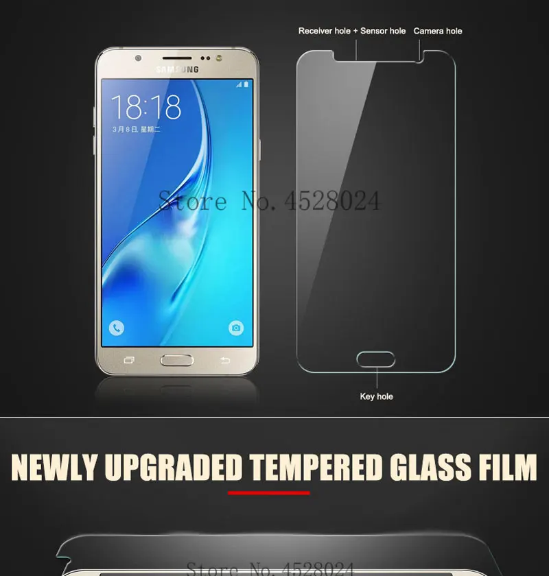 9H для экрана из закаленного стекла для Samsung Galaxy J3 J5 J7 A3 A5 A7 A6 A8 J6 плюс 0,26mm протектор экрана из закаленного стекла фильм экран защитный