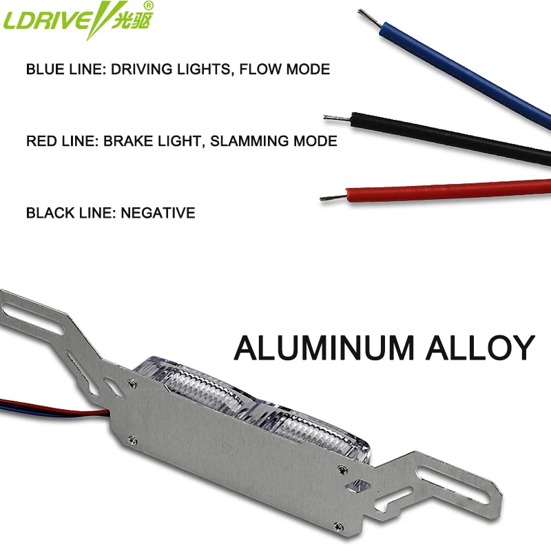 Мощный мигающий Автомобильный светодиодный тормозной светильник для мотоцикла, дневной ходовой светильник, светильник для номерного знака с поворотом, 12 В, Colorul