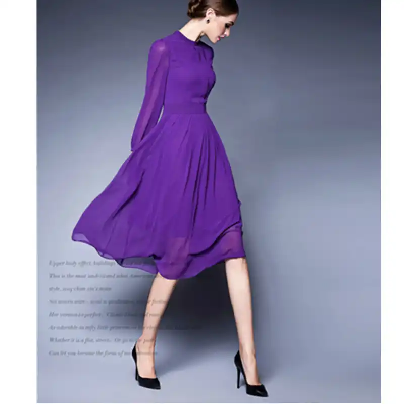 chiffon dress midi length