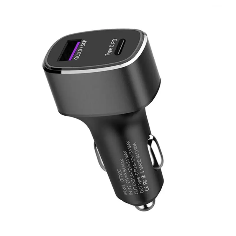 

Dual Fast Charge Car Charger QC3.0+PD Charger for Huawei SCP Samsung for Millet Apple 8/PULS/X