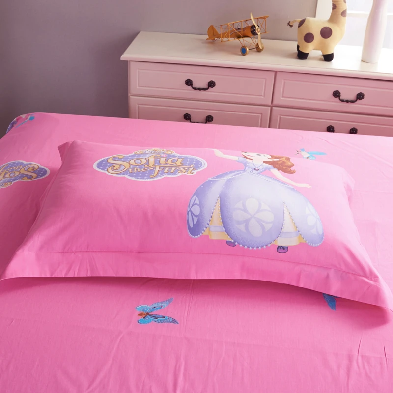 Us 47 99 44 Off Disney Cartoon Sofia The First Bedding Set Pink Duvet Cover Single Double Queen King Size Bedclothes 4pcs 100 Cotton Beddings In