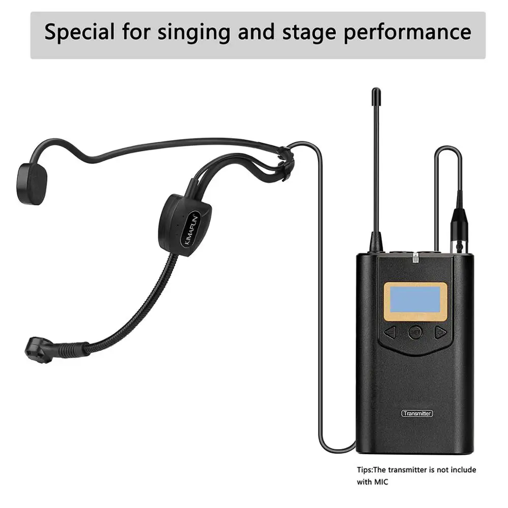 KIMAFUN KM-4070 Black Headset Microphone Dual Ear