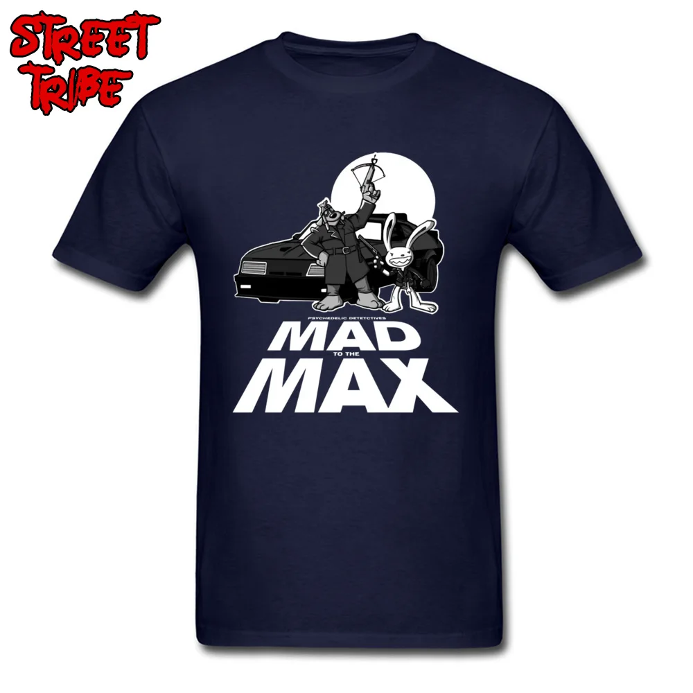 MAD to the MAX 7669 Round Neck Top T-shirts Labor Day Comics Tops & Tees Short Sleeve 2018 New Fashion All Cotton T-Shirt Men MAD to the MAX 7669 navy
