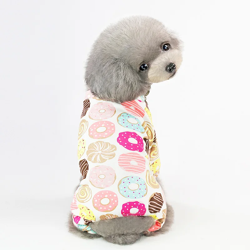 Милый маленький питомец пижамы для домашних животных собак комбинезон Домашние животные кот собака пальто для своего померанского шпица собаки Костюмы рубашка с принтом Чихуахуа 35 - Цвет: 4650dount