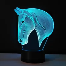 3D визуализация ночник лошадь слуха Настольная Лампа Домашнее освещение креативный гаджет Luminaria de mesa декоративные светильники