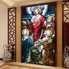 Самоклеящиеся оконные стеклянные наклейки "фильмы" бумажные дверные наклейки s винтажный Европейский стиль полупрозрачный Иисус Христос N625