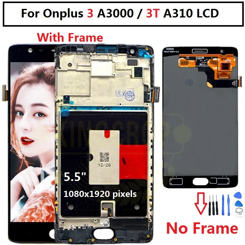 Oneplus 3 T ЖК дисплей с сенсорным экраном 100% новый FHD 5 &quotдигитайзер в сборе сменный