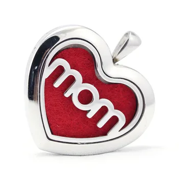 

Heart Shape Stainless Steel Mother Mom Design Aromatherapy Aroma Essential Oil Diffuser Necklace Pendant