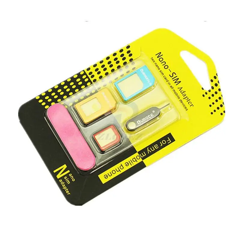 Новинка 5 в 1 Nano sim-карты адаптеры Micro sim-карты стандартный адаптер sim-карты для IPhone samsung Xiaomi с упаковкой 200 шт./лот