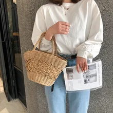 Female Straw Beach Bag Tote Bucket Crossbody Bags For Women 2019 Summer Wicker Designer Handbags Ladies Hand Rattan Shoulder Bag Female Straw Beach Bag Tote Bucket Crossbody Bags For Women 2019 Summer Wicker Designer Handbags Ladies Hand Rattan Shoulder Bag