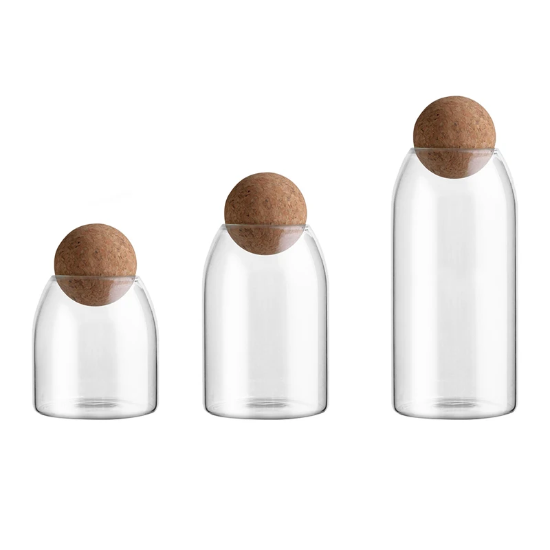 

Europe Wooden cover Glass Storage Bottle Food Grains Storage Container Sealed Candy Jars Household tea can kitchen Storage jars