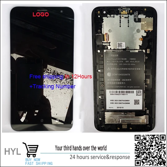 Original quality Touch screen digitizer LCD display with frameFor Asus ZenFone 2 Laser 6 0 ZE601KL