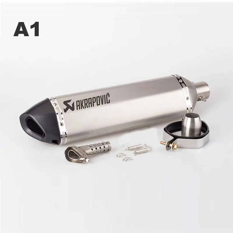 Универсальный мотоцикл Akrapovic лазерный логотип выхлопной трубы ID: 51 мм L: 570 мм мотоцикл глушитель Escape с DB Killer - Цвет: A1