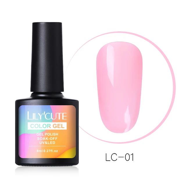LILYCUTE 8ml Pink 90 Colors Gel Nail Polish Soak Off UV 