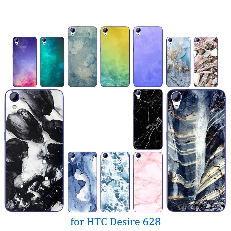

Phone Case For HTC Desire 628/628 Desire Dual Color Stone Pattern Soft Silicone Clear Capa For HTC 628 Full Protector Back Cover