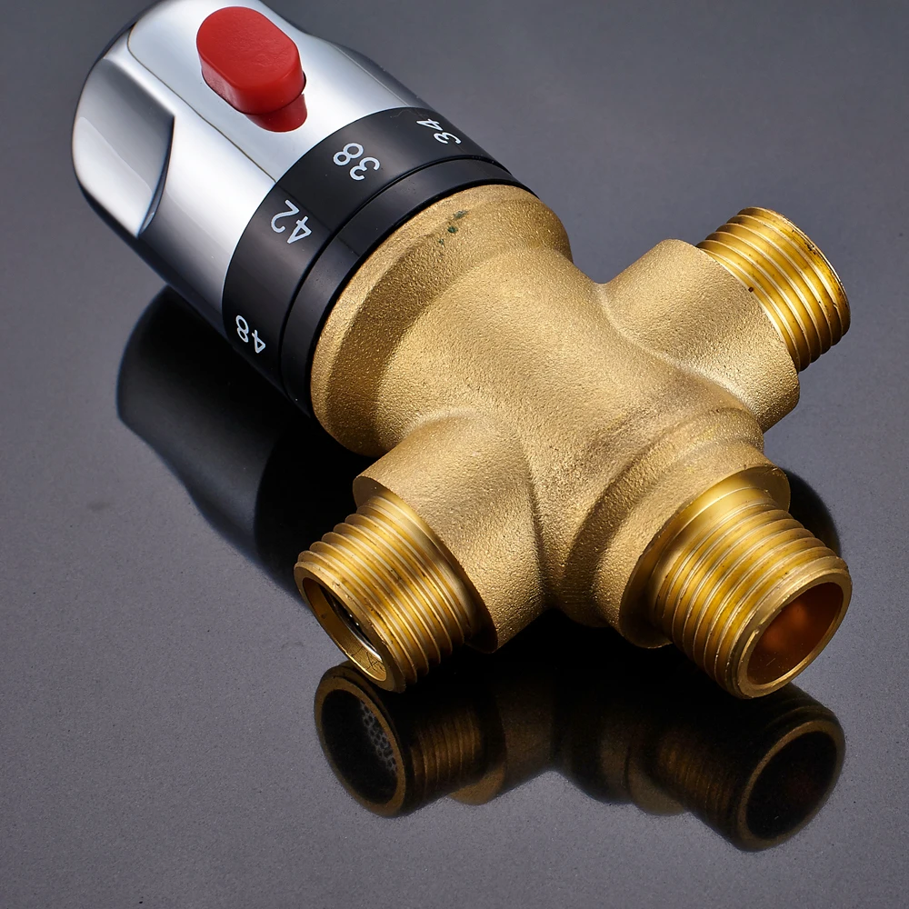 Brass Thermostatic Mixer Valve Thermostatic Cartridge Chrome Temperature Control Shower Mixer Valve Constant Temperature thermostatic mixing valve