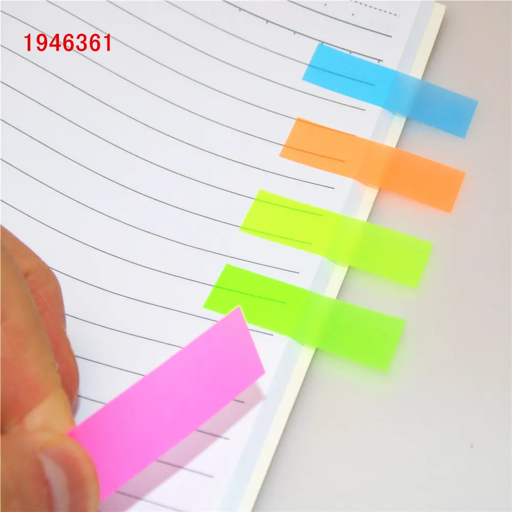 【FUN LIVE】 Fluorescence Colour Self Adhesive Memo Pad Sticky Notes Bookmark Point It Marker Memo Sticker Paper Office School Supplies. 