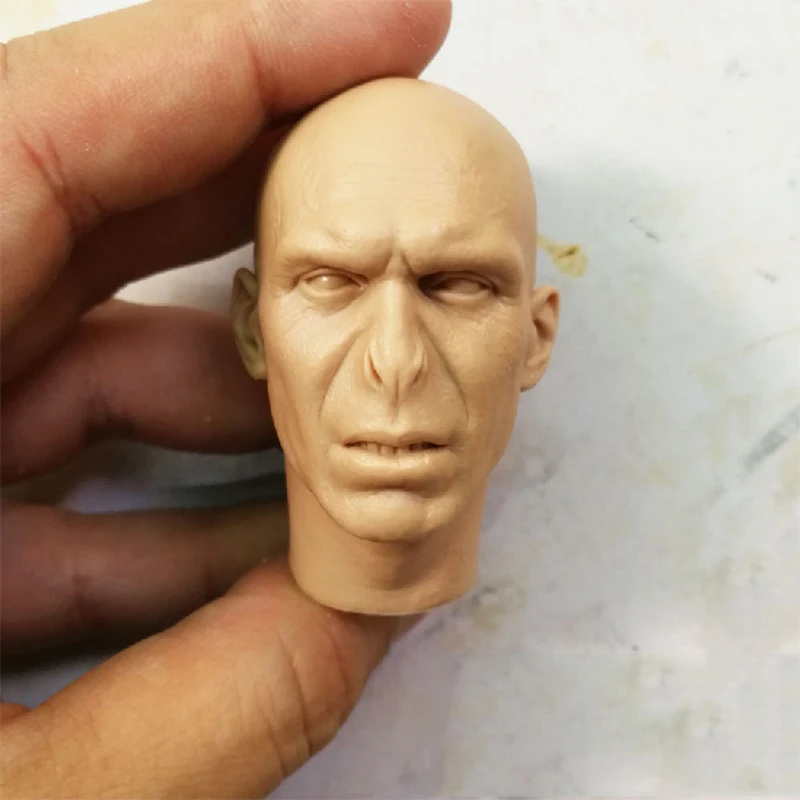 

1/6 Voldemort Unpainted Head Sculpt White Bald Head Carving for 12''Action Figures Bodies