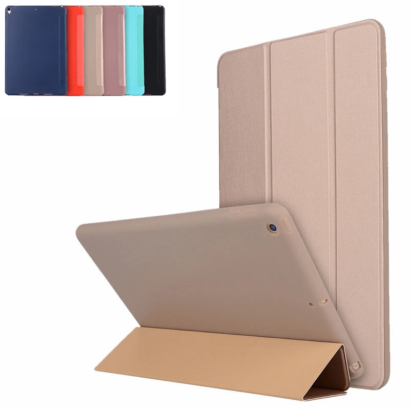 

KiKiss Ultra Slim Folio Flip 3 Fold Tablet Holder Cover For Apple Ipad Pro 9.7 '' Model A1673 A1674 A1675 Soft Silicon Back Case