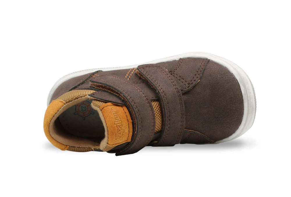 Apakowa/весенне-осенние ботильоны для мальчиков и девочек; Детские кожаные ботинки в байкерском стиле с супинатором; детская обувь; Размеры 20-25
