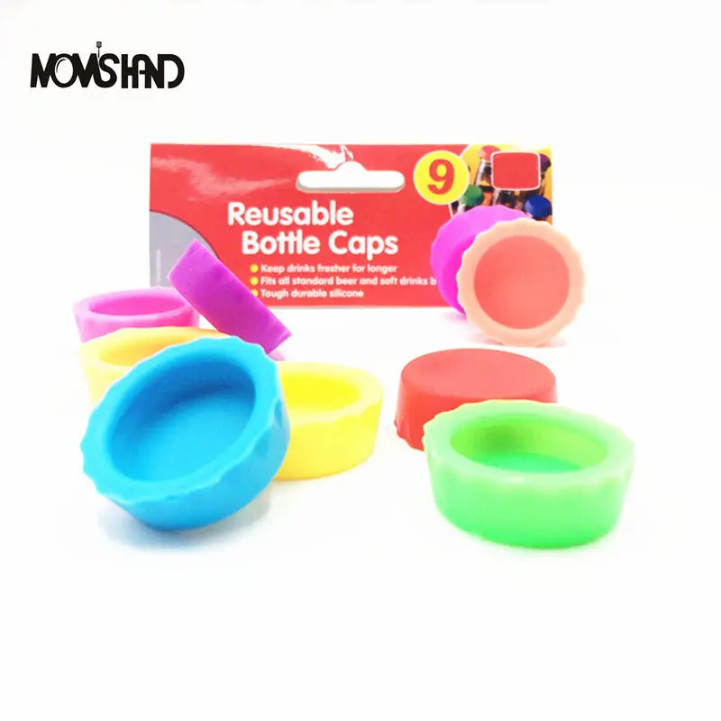 

MOM'S HAND 9pcs/set Silicone Rubber Beer Bottle Cap Beer Bottle Remark for Party Color Multicolor