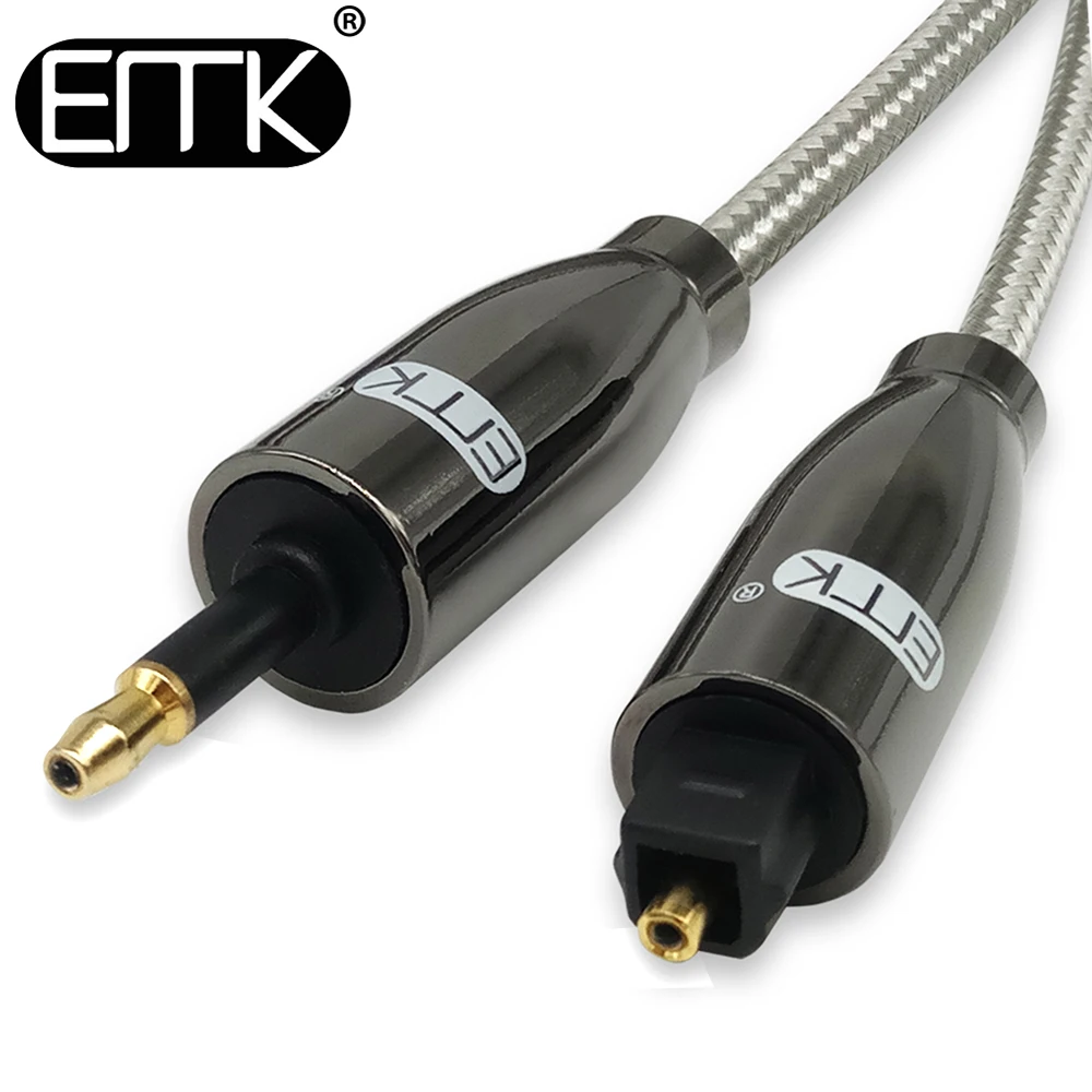 EMK Digital Toslink to Mini Toslink Cable SPDIF Optical Cable 3.5 to Optical Audio Cable 2m 3m