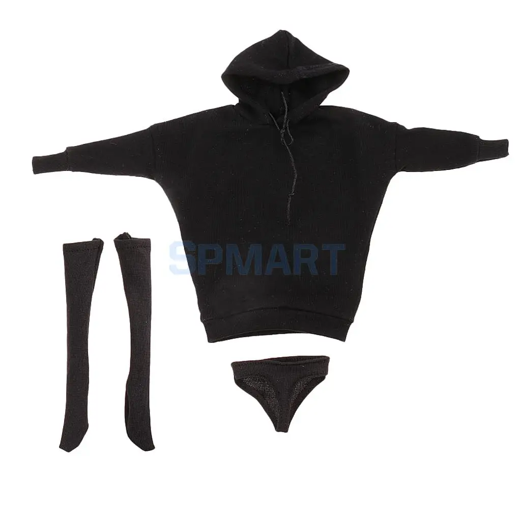1/6 Street Style Hoodie Sweatshirt+Stocking+Briefs for 12inch    Kumik Figure Body