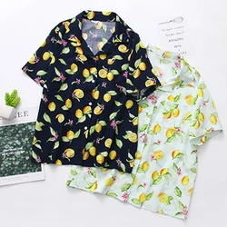 Summer Print Women Blouses Turn Down Collar Short Sleeve Tops Ladies Pineapple Cherry Print Shirt Loose Casual Women Clothing Summer Print Women Blouses Turn Down Collar Short Sleeve Tops Ladies Pineapple Cherry Print Shirt Loose Casual Women Clothing