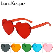Солнцезащитные очки longkeader Love Heart в форме фестиваля 90 s, винтажные Роскошные брендовые дизайнерские прозрачные солнцезащитные очки gafas de sol mujer