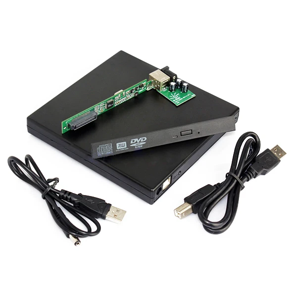  Laptop USB to IDE CD DVD RW ROM External Case Enclosue